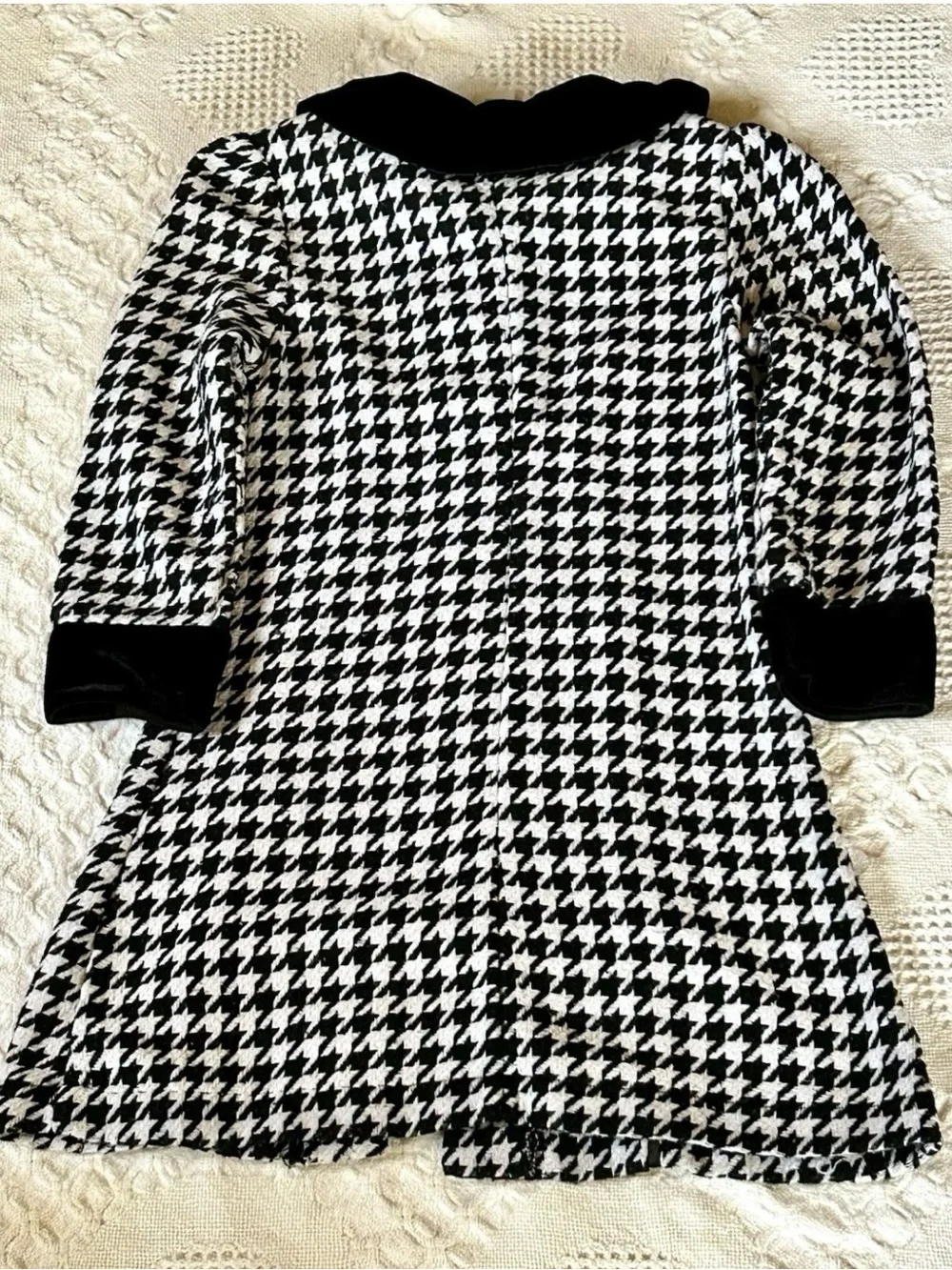 Girls Holiday Edition Houndstooth Pea Coat – Size 6/6X